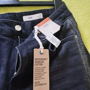Ladies Mom Glitter Silver Denim Cotton Dress Party Jeans / Trousers RRP £45 Tags Unworn Size 10 - Image 6