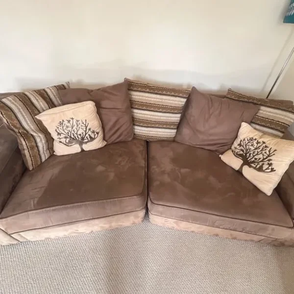 Sofa with armchair and footstool