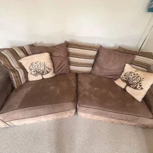 Sofa with armchair and footstool