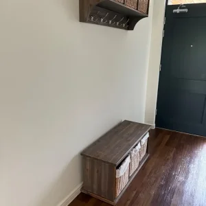 Hall storage set with bench and hanging drawer