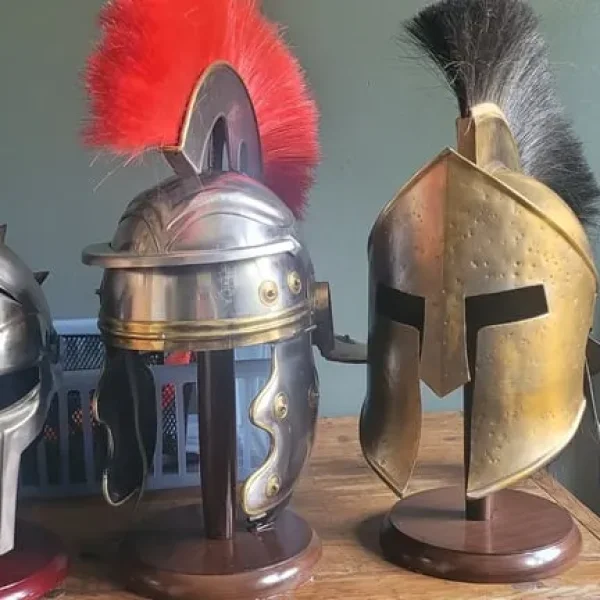 3 full sized helmets