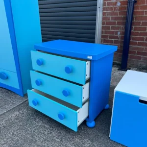 Kids blue chest of 3 drawers, Ref:19230 - Image 2
