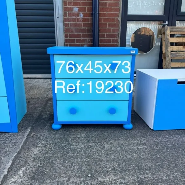 Kids blue chest of 3 drawers, Ref:19230