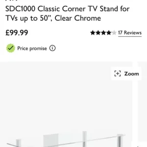 Glass and chrome corner TV stand in excellent condition - Image 5