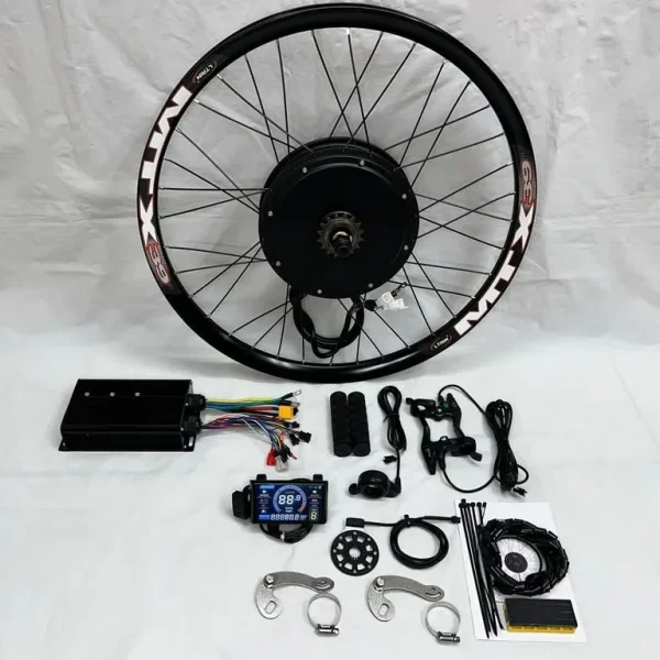 26”/27.5"/29” 3000W 72V 60A Ebike Conversion Kit Rear Wheel LCD Colour Display 50mph + With MTX Rim