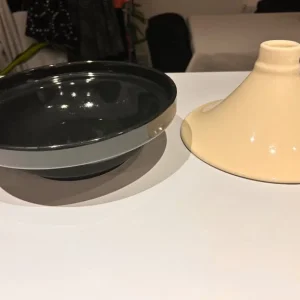 Black and cream Tagine 28cm wide by 22cm high - Image 2