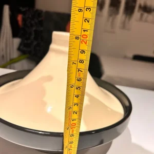 Black and cream Tagine 28cm wide by 22cm high - Image 6