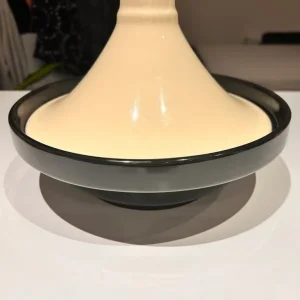 Black and cream Tagine 28cm wide by 22cm high