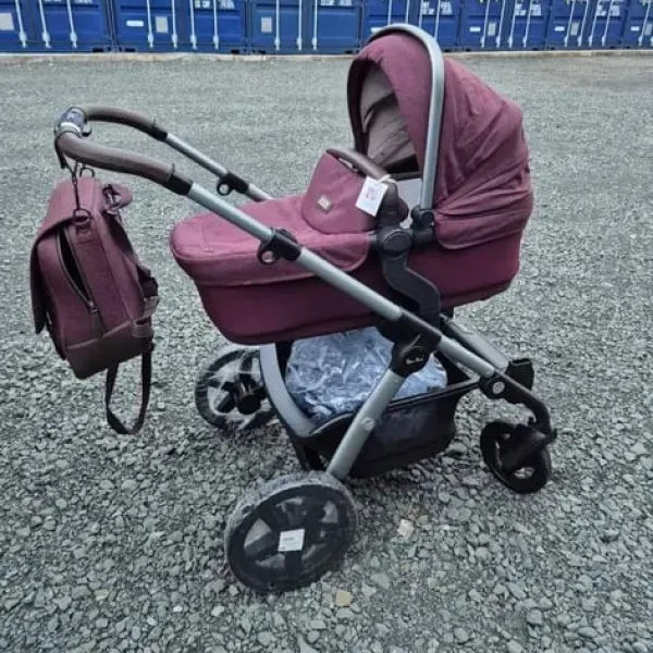Burgandy Pram Silver Cross