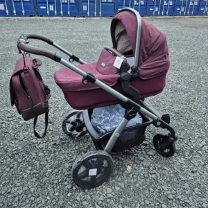 Burgandy Pram Silver Cross