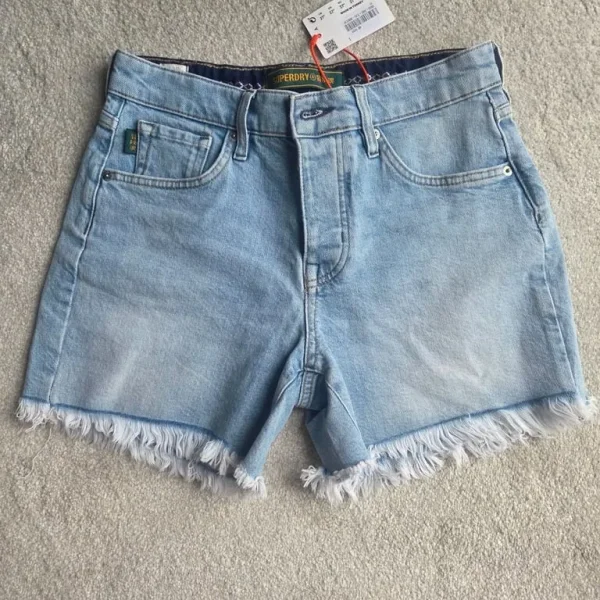 New ladies Superdry denim shorts size 27 waist