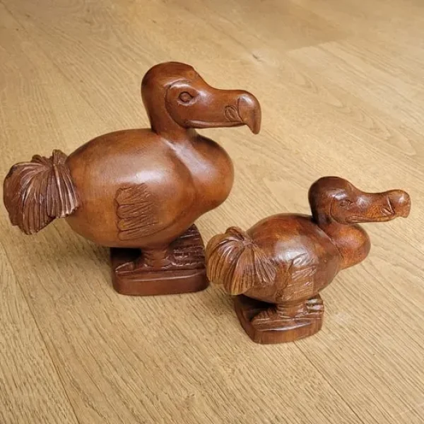 Pair of Wooden Carved Dodo Birds