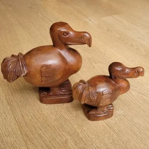 Pair of Wooden Carved Dodo Birds