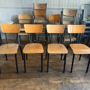 LOTS OF SCHOOL VINTAGE CHAIRS