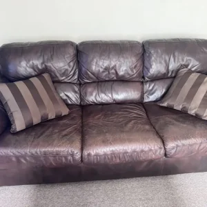 2x 3 seater leather sofas