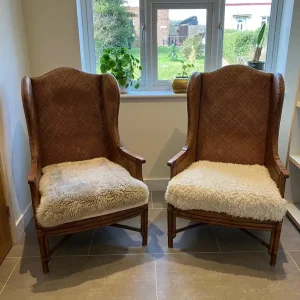 Antique Deep-Seated Chairs with Cushions - Image 2
