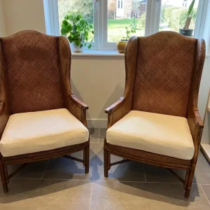 Antique Deep-Seated Chairs with Cushions