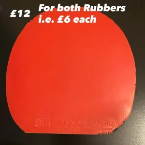 2 Xiom Vega Pro Table Tennis Rubbers: 1 Red, 1 Black