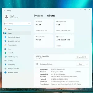 Gaming PC Ryzen 5 5500, Nvidia RTX 4060 8gb, 1tb SSD NVMe, 16gb DDR4, Win 11 - Image 4
