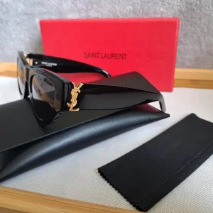Saint Laurent SL M94 Black Cat Eye Gold YSL Logo 53mm Sunglasses, Paddington Uxbridge Central London - Image 2