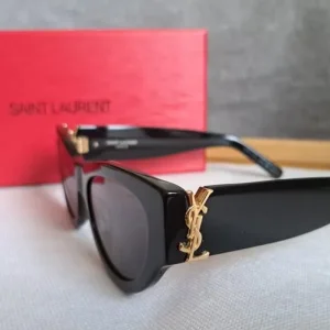 Saint Laurent SL M94 Black Cat Eye Gold YSL Logo 53mm Sunglasses, Paddington Uxbridge Central London - Image 5