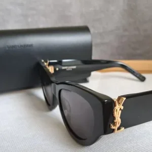 Saint Laurent SL M94 Black Cat Eye Gold YSL Logo 53mm Sunglasses, Paddington Uxbridge Central London - Image 6