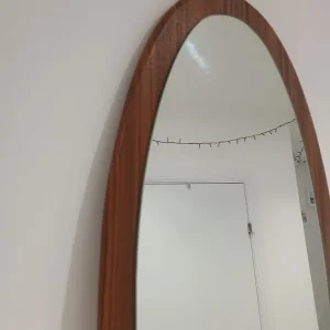 Vintage Long Oval Mid-Century Wall Mirror Retro Danish Scandi Style - Image 5