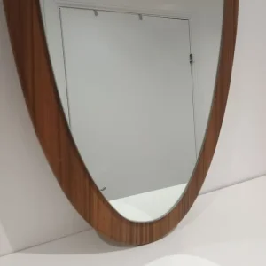 Vintage Long Oval Mid-Century Wall Mirror Retro Danish Scandi Style - Image 6