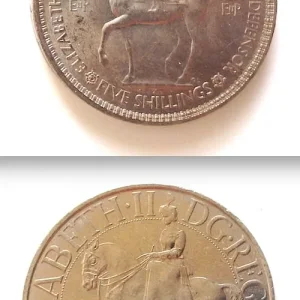 Her Late Majesty Queen Elizabeth II Coronation Crown and Jubilee Crown coins - Image 2