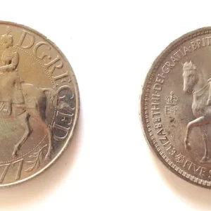 Her Late Majesty Queen Elizabeth II Coronation Crown and Jubilee Crown coins - Image 3