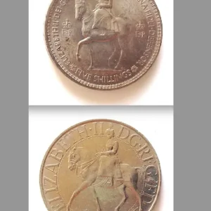 Her Late Majesty Queen Elizabeth II Coronation Crown and Jubilee Crown coins