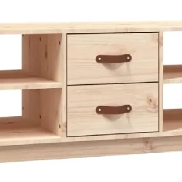 Coffee Table - Solid Wood Pine - Large Storage, Drawers, Shelves - Brown Wood