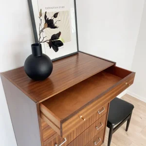 Mid century tall chest of drawers in walnut colour by Nathan - Image 8