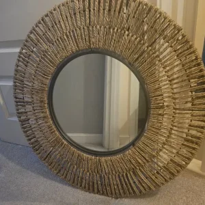 Rattan wall mirror decor - Image 5