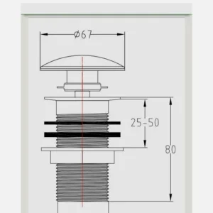 Victorian Plumbing White Ceramic Unslotted Click Clack Basin Waste - Image 2