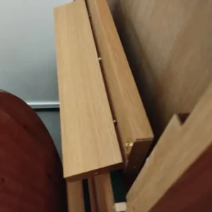 Heavy extending solid wood table and 4 chairs - Image 4