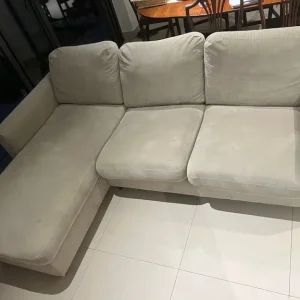 Beige l shaped Sofa with storage