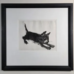 Chris Salmon cat etching, artist's proof - Image 2
