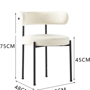 2 soft Teddy fabric dinning chairs - Image 3