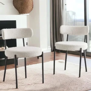 2 soft Teddy fabric dinning chairs
