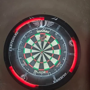 DARTBOARD, LIGHT SURROUND AND DARTS - Image 3