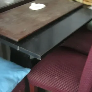 PURPLE HIGHBACK UPHOLSTERED CHAIRS. 5 AVAILABLE. £3 EACH