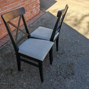 6 IKEA Ingolf Black Chairs Soft Padded Seats / Removable Seat Covers FREE DELIVERY 041 - Image 3