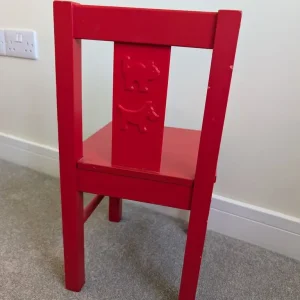 Red childrens chairs two available - Image 2