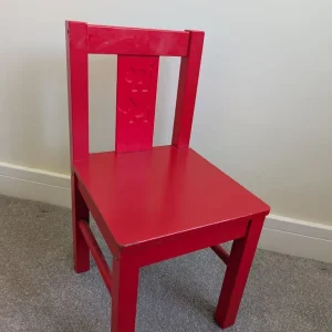 Red childrens chairs two available - Image 3