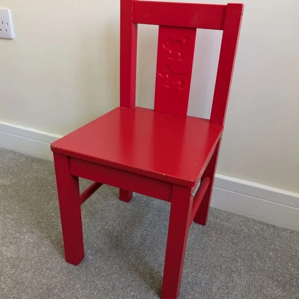 Red childrens chairs two available