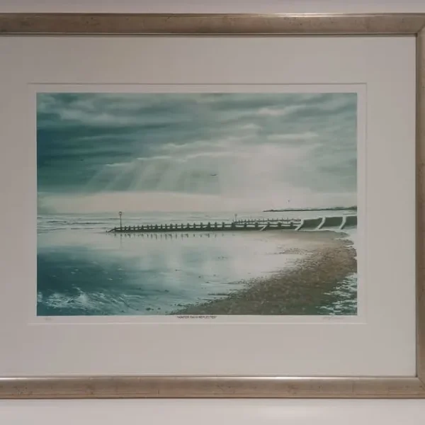 Gary Grassick Framed Signed Print Winter Rays Reflected Girdleness Lighthouse