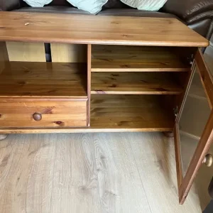 Solid antique pine TV unit - Image 2