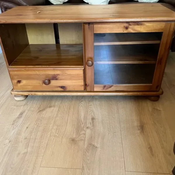 Solid antique pine TV unit