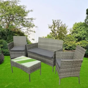 Rattan garden chairs and coffee table - Image 2